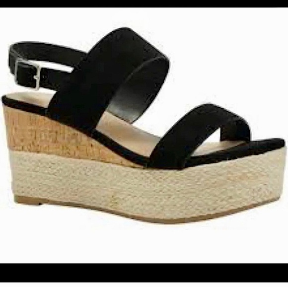 Coconut by Matisse Espadrille Wedge Black Strappy Sandal​​​ - Picture 1 of 8